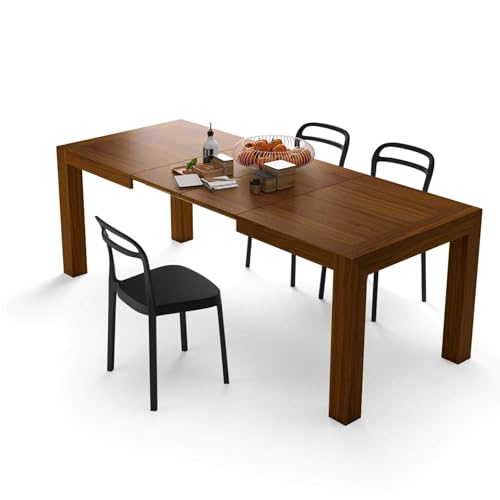 Mobili Fiver, Mesa De Cocina Iacopo, 140 220 X90 Cm, Color Nogal, Para 6-10 Personas, Mesa Extensible De Comedor, Mesa Cocina, Salon, Made In Italy Mobili Fiver, Mesa De Cocina Iacopo, 140 220 X90 Cm, Color Nogal, Para 6-10 Personas, Mesa Extensible De Comedor, Mesa Cocina, Salon, Made In Italy