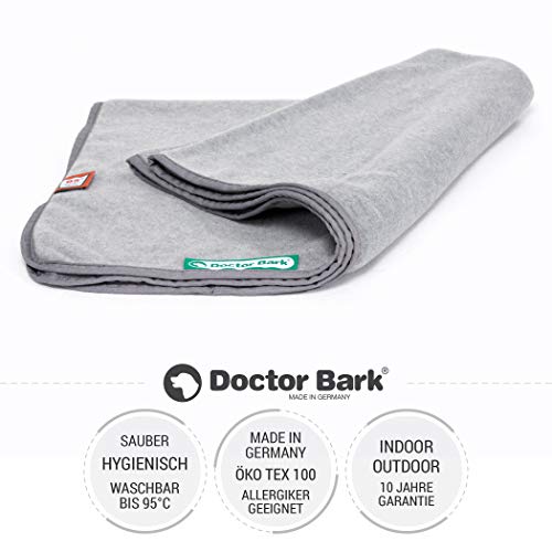 Doctor Bark | kuschelige Hundedecke waschbar bis 95°C, hygienische, weiche Fleecedecke für Sofa und Hundebett, Flauschige Haustierdecke - Made in Germany (XL - 140x100 cm/Hellgrau)