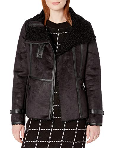 Calvin Klein Women's Shearling Jacket, black, S