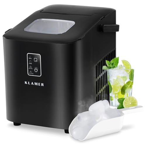 KLAMER Eiswürfelmaschine klein (2025), 8 Eiswürfel in 8 Minuten, 11 kg Eiswürfel pro Tag, 2...