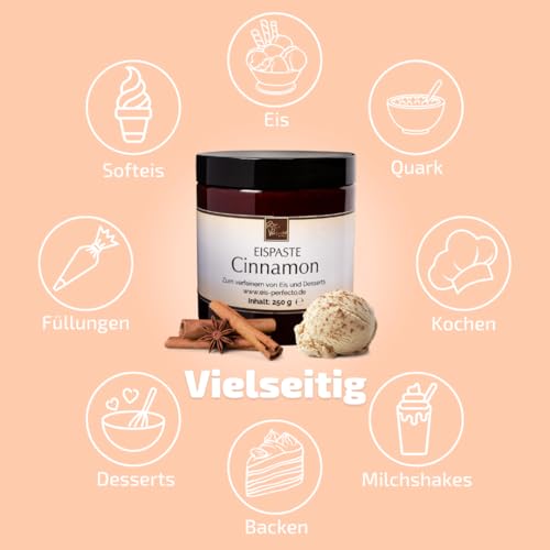 Cinnamon-Eispaste für selbstgemachtes aromatisches Eis │ MEGA GESCHMACK │ Auch super lecker in Desserts, Getränke, Kuchen und vielem mehr │ Inhalt 250 g – Bild 5