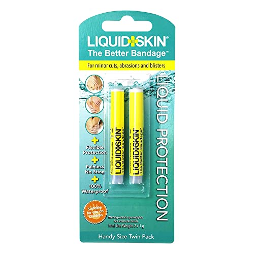 Liquid Skin Liquid Plaster - Waterproof Liquid Bandage for Small Cuts Wounds Cracked Skin - Promotes Faster Natural Healing - No Sting Non-Burning Safe for Kids Formula - Pack of 2 x 1g Pipettes