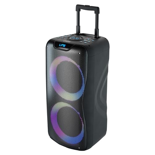 Image of Artis BT600 Wireless Bluetooth Trolley Speaker with 7 Colours LED Lights, 2 Wireless Mic, Remote Control, FM Radio & Aux in /USB /TF Card Reader Input (80W RMS Output)