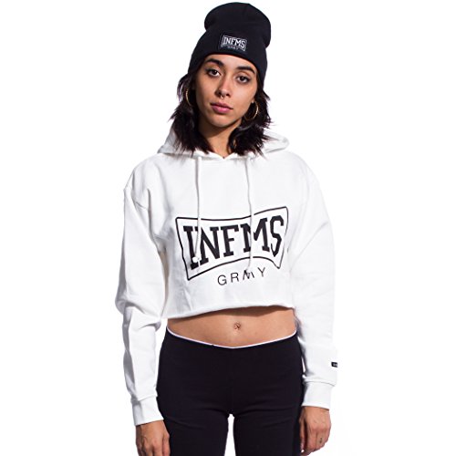 SUDADERA CHICA GRIMEY THE GATEKEEPER CROP HOODIE FW17 WHITE-M