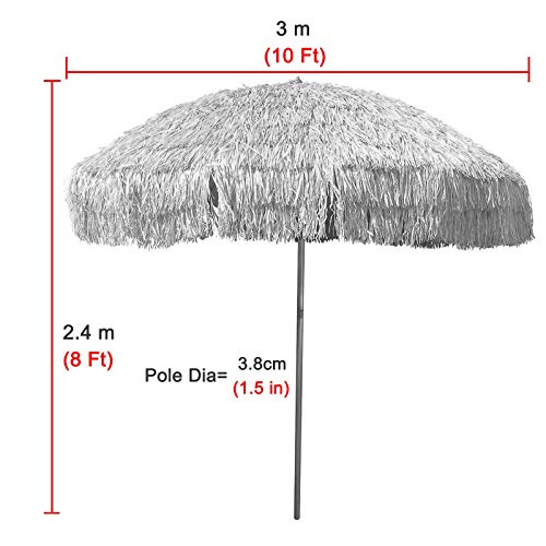 Parasol de paja 3m sombrilla exterior grande para mesa jardín césped balcón 3