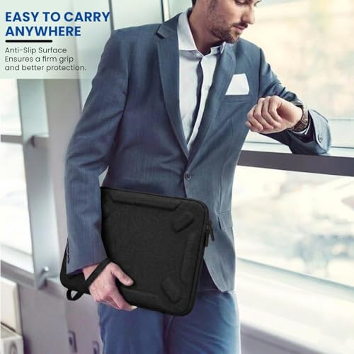 Image of Dyazo 14.1 Inch Hard Shell Laptop Sleeve Case | Shockproof & Water-Resistant EVA Protective Cover with Carry Handle | Compatible for MacBook, Dell, HP, Lenovo, MSI, Acer, ASUS 14 inch Laptops (Black)
