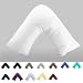 TAOSON 100% Cotton 300 Thread Count Soild Envelope Style V Shaped / Tri / Boomerang Standard Pillow Case Cushion Cover Only Cover No Insert (White)