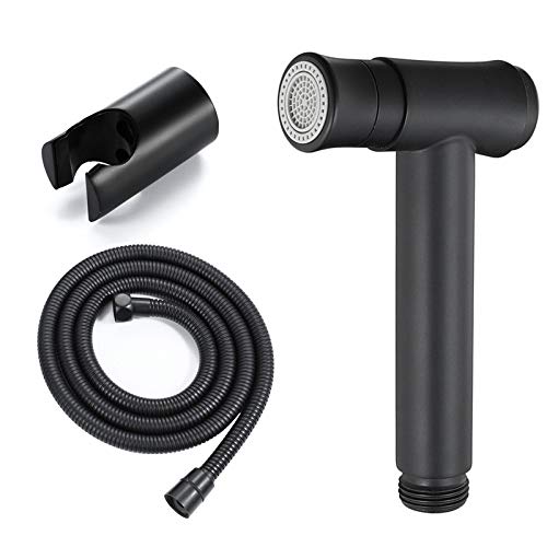 Rociador de grifo redondo negro mate con tecnología de hojas interna