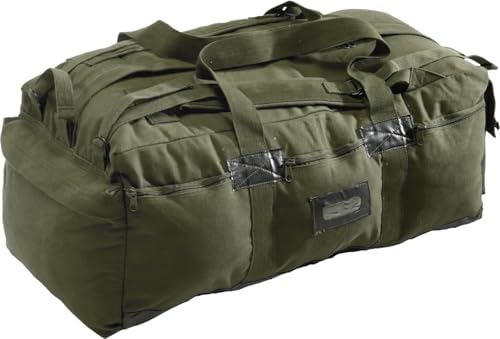Olive Drab Israeli Military Mossad Tactical Duffle Bag – Heavy-Duty Army Travel Duffel Backpack with Straps