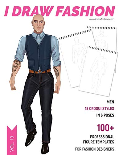 Men: 100+ Professional Figure Templates for Fashion Designers: Fashion Sketchpad with 18 Croqui Styles in 6 poses image 3