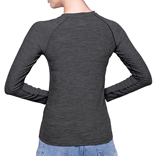 MERIWOOL Women's Base Layer Long Sleeve Henley - Lightweight Merino Wool Thermal Shirt2