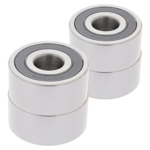 [4-Pack] 5303-2RS - Angular Contact Double Row Ball Bearing 0.669 in x 1.850 in x 0.874 in (ID x OD x Width) | 17 mm x 47 mm x 22.2 mm (ID x OD x Width) with Double Rubber Seal