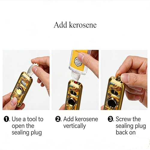 Encendedor Kerosén Metal Sensor Flip-Top Negro miniatura 4