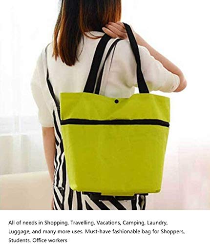 1 x faltbarer Einkaufstrolley, wiederverwendbar, faltbar, Einkaufstasche mit Rädern – Bild 7