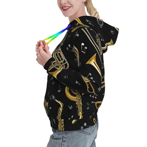 Sweat à capuche instruments de musique femme pull ajusté EdWal - 2