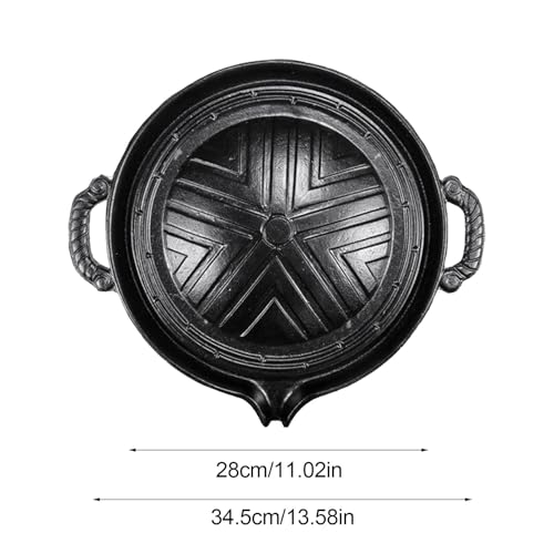 Poêle à griller en fonte 28 cm anti-adhésive pour cuisson saine
