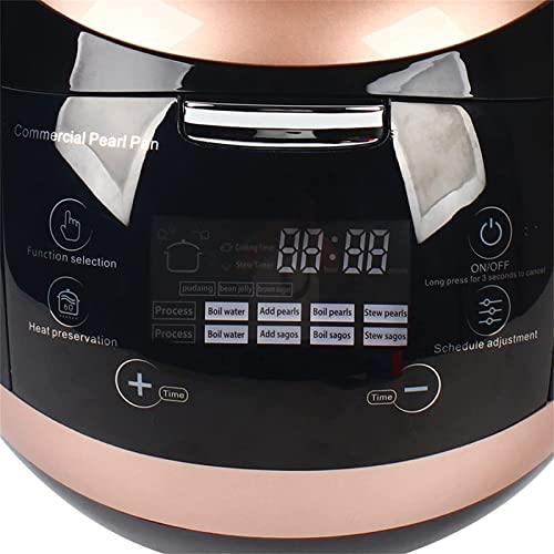 Pearl Maker, Black Commercial Fully Automatic Pearl Pot, Aluminium Alloy + Abs Plastics Pearl Tapioca Cooker Pearl Maker 5L For Boba Tea, Bubble Tea And Milk Tea Touchscreen #TOP4