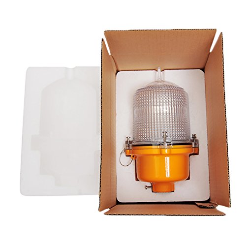 OB32 Flashing LED Based Low Intensity Obstruction/Warning/Signal Light, Auto-on at Night/Auto-Off by Day, Outdoor, Red (Both 48VDC and 110-220VAC Can Be Used)
