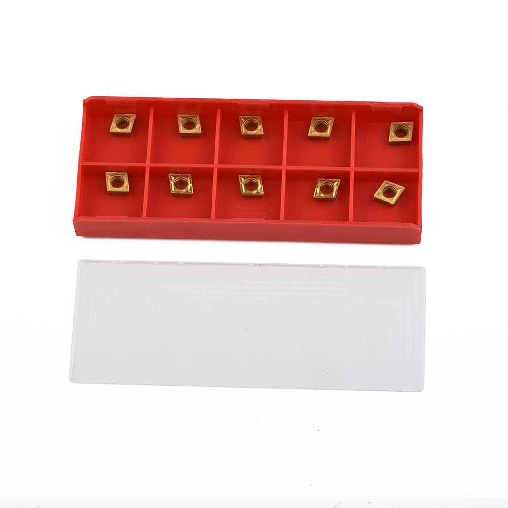 CCMT060204HM YBC251 Soporte de herramientas de torneado de carburo de torno CNC, para procesamiento de acero de 6 x 6 x 2,5 mm, juego de 10 piezas