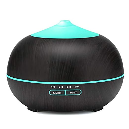 Difusor de aceite esencial Humidificador ultrasónico de 400 ml Difusor de perfume de aroma de niebla fresca con colores de luz LED que cambian para dormitorio, spa, oficina