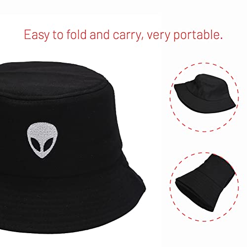 Image of Cotton Bucket Hat for Women Men Summer Travel Sun Beach Bucket Cap, Unisex Outdoor Fisherman Hat
