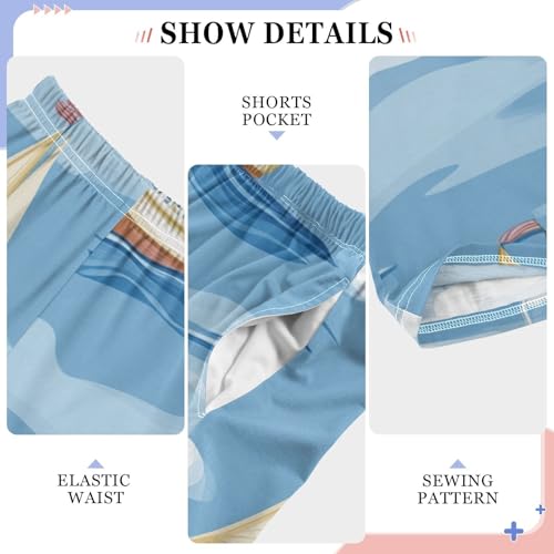 ZZXXB Sailboat with Lighthouse Boys Long Pants Soft Trousers Elastic Waist Kids Lounge Bottoms with Pockets S-XL4