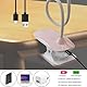QJUZO Klemmlampe Bett, LED Leselampe Bett Touch Dimmbar 3 Farben Bettlampe Klemmleuchte Augenschutz Schwanenhals Leselampe Kinder USB Aufladbare für Studieren Arbeiten, Rosa
