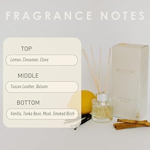 Welcome Home Reed Diffusers Oil Diffusers for Home Premium Fragrance Oil Air Freshener Tart Lemon Fragrance with Spiced Notes of Cinnamon Clove 67 Fl Oz