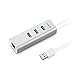 Produktbild Anker Aluminium 3 Port USB 3.0 Hub mit Ethernet Port, 40cm / 1.3ft USB 3.0 Kabel [Ethernet Port RTL8153 Chipset + USB Ports VL812 Chipset] für MacBook, Ultrabook, Mac Mini, ChromeBook Pixel (Silber)