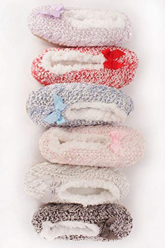 Image of BambooMN Women Soft Warm Fuzzy Non-Slip Slip-On Slippers