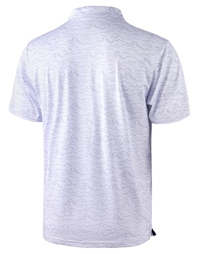 Image of Obla Mens Golf Polo Shirts Short Sleeve Dry Fit Performance Moisture Wicking Casual Print Collared Golf Shirts for Men