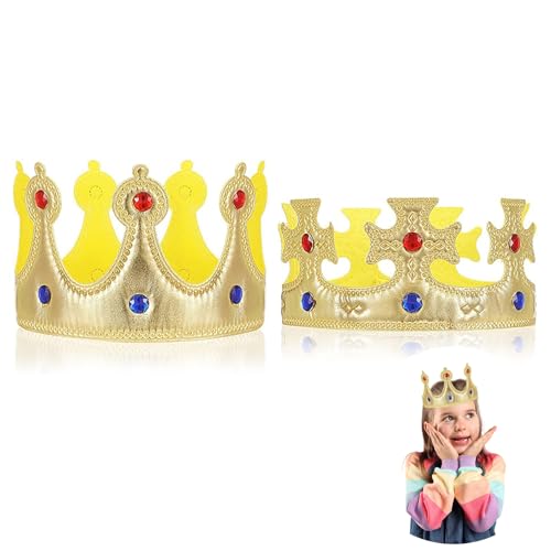 YHTCC 2PCS King Crown for Kids & Adult Birthday Party Costume Party