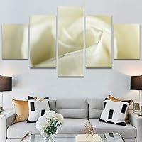 SIGNWIN 5 Panel Canvas Wall Art White Petal for Home Decorations Ready to Hang - 60