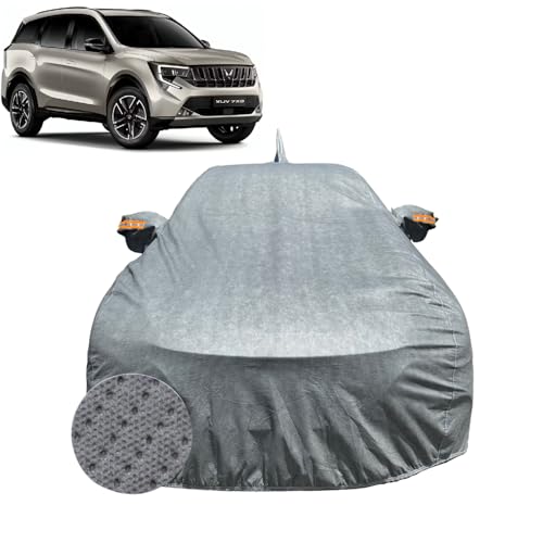Image of Car Cover for Mahindra XUV 7XO (2026) | 100% Waterproof Cover with Antenna & Reflective Mirror Pockets | Dustproof, Scratchproof, Heatproof XUV 7XO Car Cover |Soft Cotton Lining| Grey