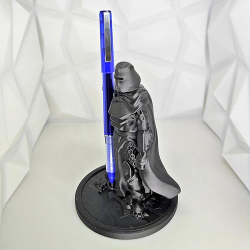TIME&TRAVE Creative Knight Pen Holder, Knight Desk Organizer Cool Pen Stand Home Decor Pencil Holder for Men as Gift (Black) - Image 4