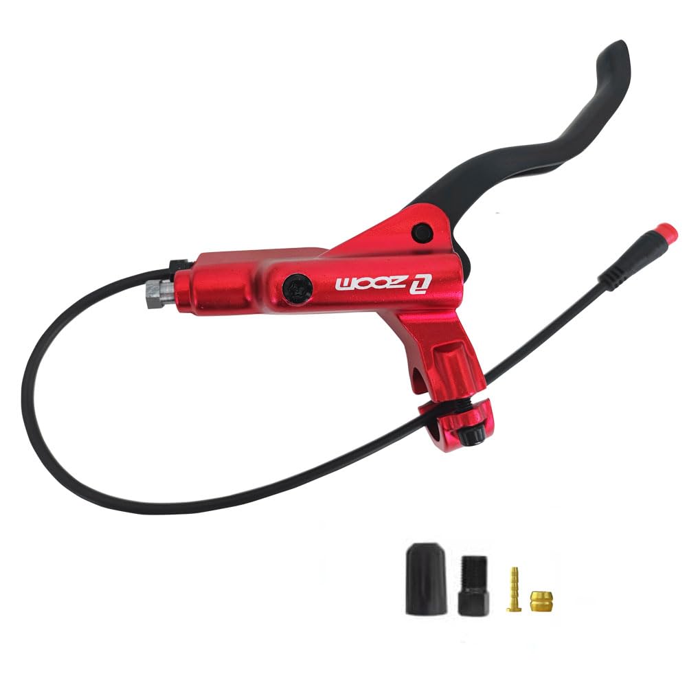 Akantor Zoom HB-876E 2-Pin Safety Cut Off Brake Levers for Electric Bike/Electric Scooter, Motor Power Off Brake Handles，ebike Brake Lever (Red Right Handle)