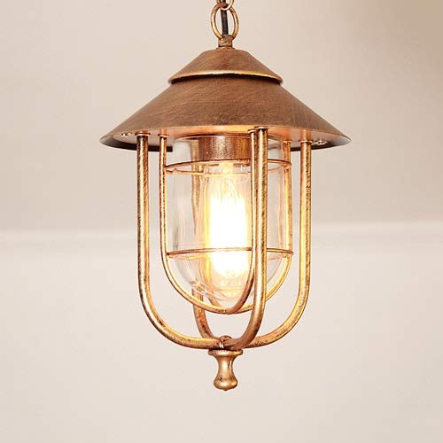 Preisvergleich Produktbild FCBUI Amerikanische Außendeckenpendelleuchte IP55 wasserdichte Aluminium Einfache Pendelleuchte Außen Balkon Garten Aisle Villa Korridor Hof Gazebo Dekor E27 Droplight (Color : Bronze)