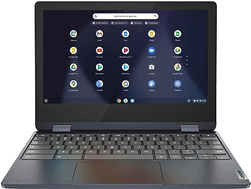 Image of Lenovo 2022 Flex 3 Touchscreen Chromebook, 2-in-1 11.6 inch HD for Business and Student Laptop, MT8183 CPU, 4GB LPDDR3, 64GB eMMC, Webcam, Blue, Chrome OS, 32GB USB Card