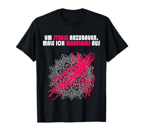 - Maglietta antistress mandala doodle taglio Small unisex manica corta classico nero