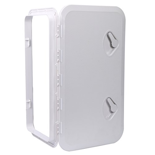 Amarine Made Boat Hatch 24" X 14", 180 Degree Lid Hinge Boat Deck Hatch, Marine Hatch With Non Slip Surface, Durable Construction Boat Access Hatch & Lid, Weatherproof And Easy To Install, White #TOP2