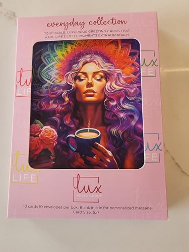 Image of Performing Arts Divine Feminine Greeting Card with Envelopes - Spiritual Awakening Art Collection - Blank Inside 5x7 Note Card - 10 Pack Of Cards And Envelopes - Artistic Portrait Card