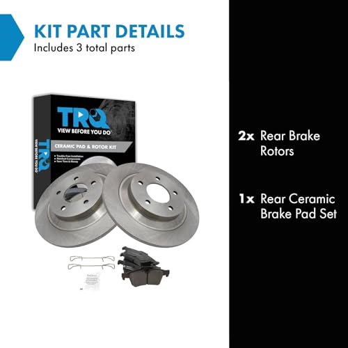 Image of TRQ Rear Brake Pad and Rotor Set Ceramic Compatible with 2006-2006 Mazda 5