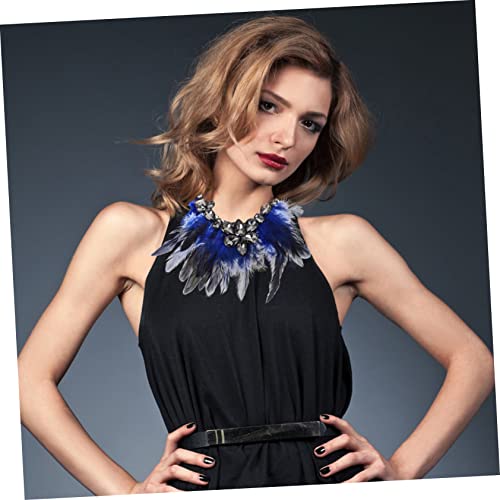 Tendycoco 1Pc Jewelry Decor False Rhinestone With Unique Natural Clavicle Party Glass Collar Necklace Wedding For Fashion Crystal Pendant Retro Blue Bohemian Women Vintage Ornament #TOP6