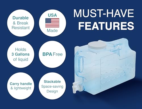 Arrow Home Products 756 Plastic Beverage Dispenser - 3 Gallon, 1 Pieces, White Clear