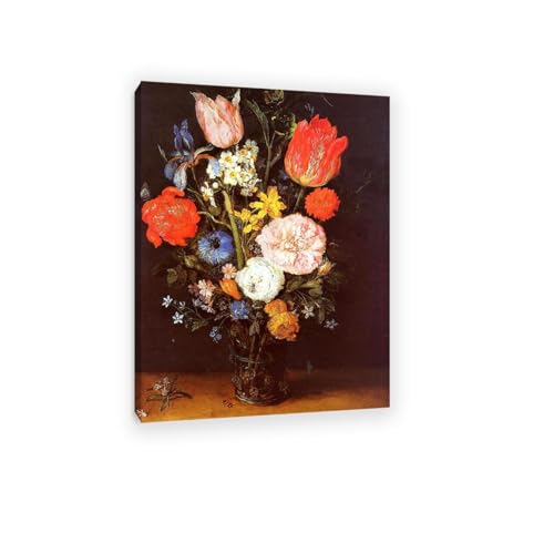 Reproduction de peintures à l'huile fleurs pour salon toile 80x110cm cadre interne