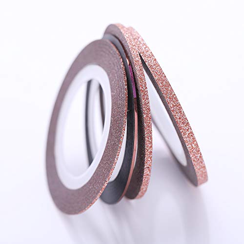 Anhua 4 Pcs Rose Gold Striping Tape Line 1Mm 2Mm 3Mm Sticker Matte Glitter Stickers Diy Decors Tool Nail Art Decoration #TOP3