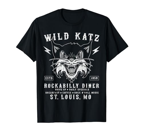 Wild Katz, Rockabilly Diner, 1950s, Rock n Roll, Vintage T-Shirt