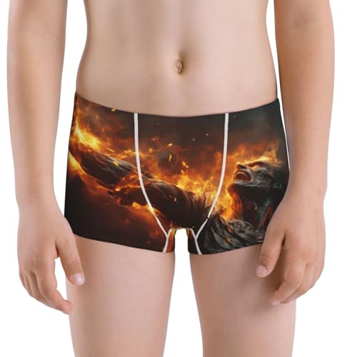 Boys' Cotton Boxer Brief Soft Underwear-Cool Fire Man