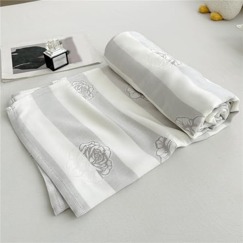 Manta Sherpa fina de verano para sofás y camas con edredón refrescante gris 7