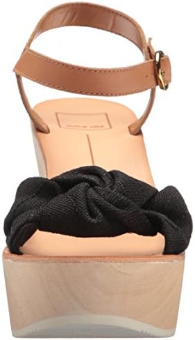 Dolce Vita Women's SHIA Wedge Sandal, Black Linen, 9.5 M US | Image 1